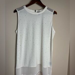 Worthington Elegant White Shimmer Sleeveless Top